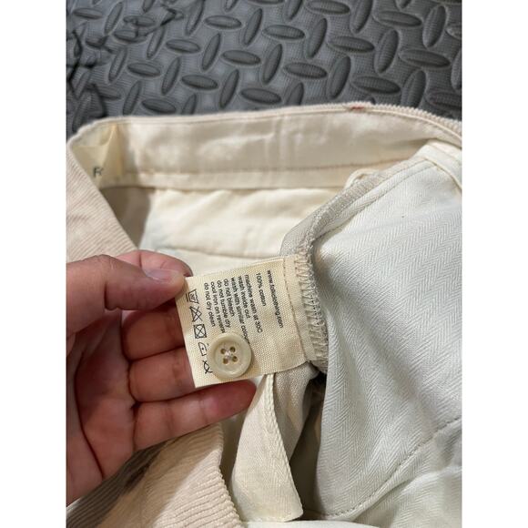 Folk Men’s Freddy Cord Trousers Winter White Pants Size 36 Waist Casual Cream - Picture 4 of 10